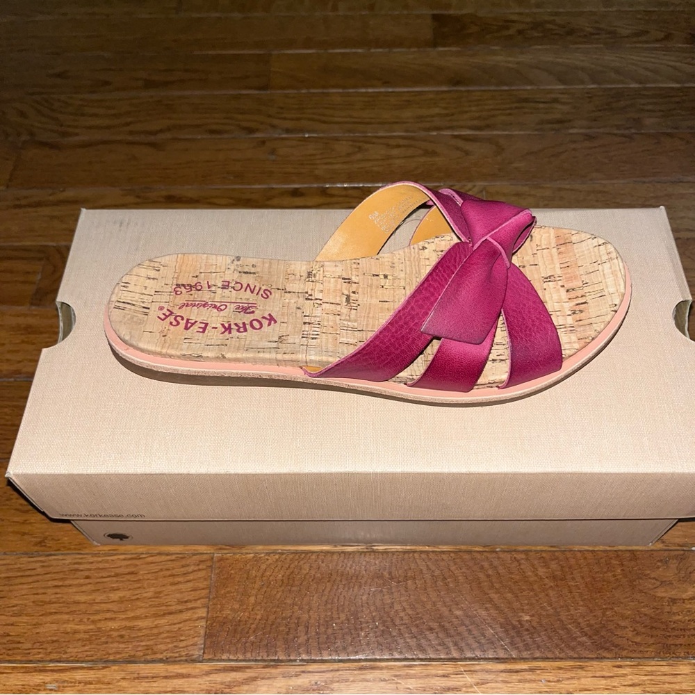 Kork-Ease The Original Brigit Slide Sandals Bright Purple & Tan Women’s Size 6 - Picture 8 of 14